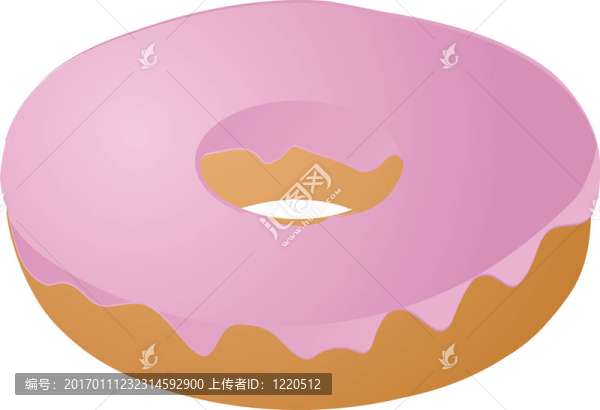 粉紅色的冰覆蓋的甜甜圈