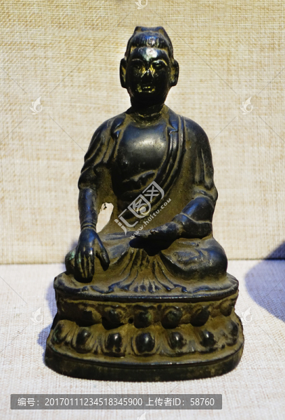 蓮花座銅造像,清代