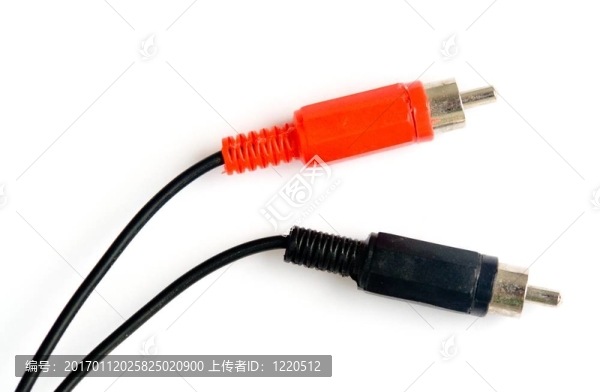 紅色和白色的RCA電纜