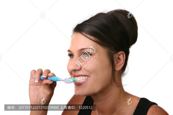 美麗的健康牙齒美麗的白人女孩