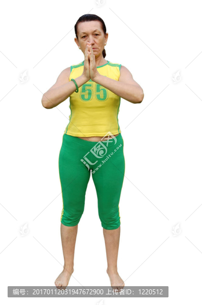 女人練瑜伽