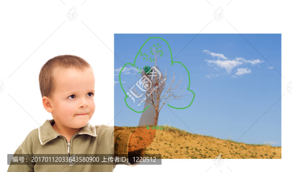 男孩畫一個(gè)更綠色的未來(lái)