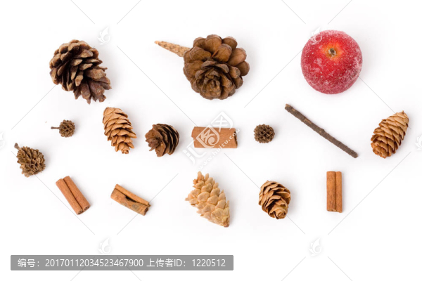 松果和加糖的水果