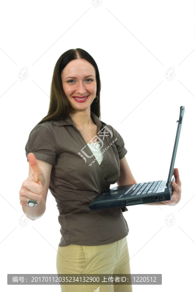商務(wù)女人和筆記本電腦