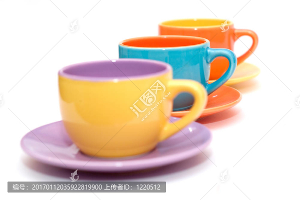 五彩繽紛的咖啡杯