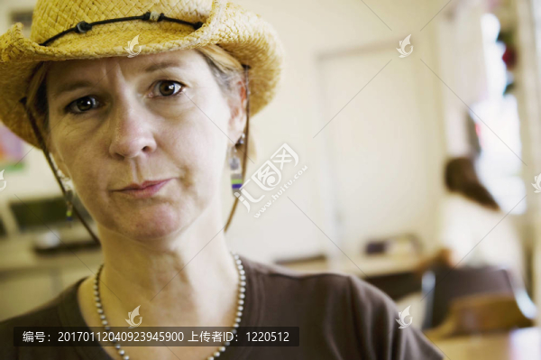Cowboy,Hat的女人