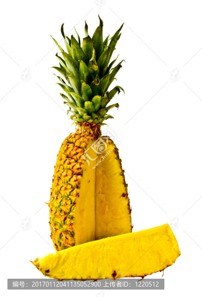 孤立的菠蘿塊