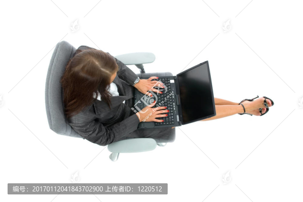 商務(wù)女人和筆記本電腦