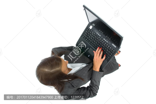 商務(wù)女人和筆記本電腦