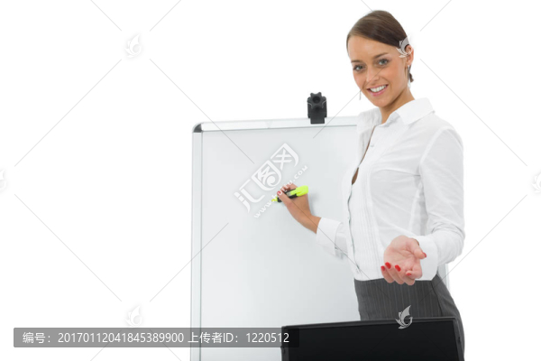商務(wù)女人和筆記本電腦