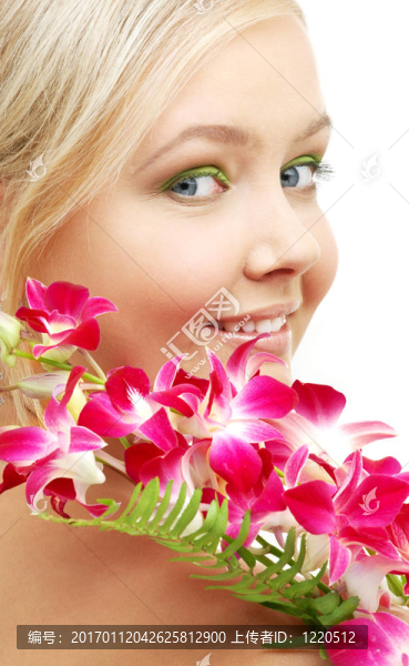可愛的金發(fā)與蘭花
