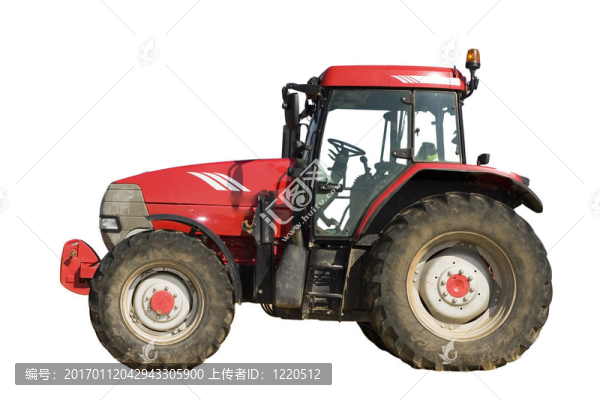 孤立的紅色拖拉機(jī)-匯圖網(wǎng) www.fosd68.com 孤立的紅色拖拉機(jī)