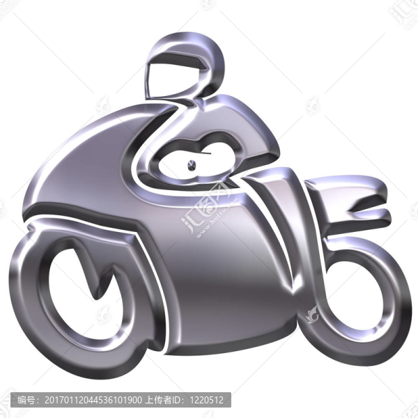 三維銀摩托車