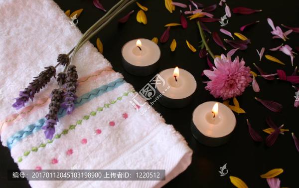 毛絨花和花瓣