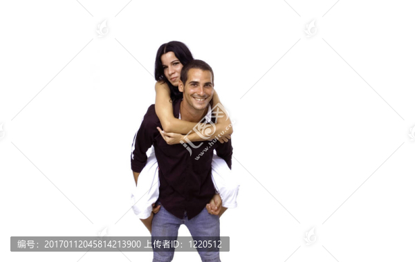 年輕夫婦在背馱式