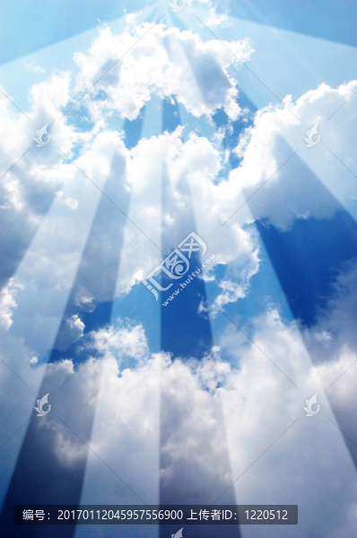 藍(lán)色的天空和白色的云