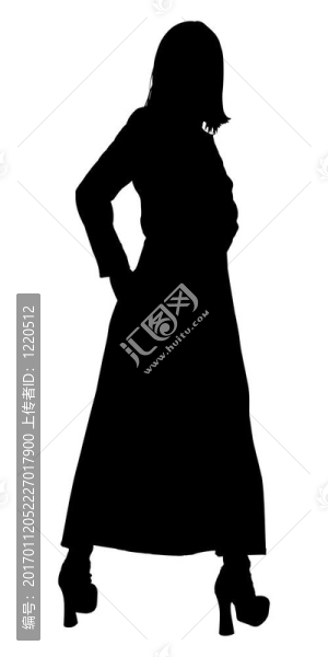 剪影與剪裁路徑性感女人在長外套