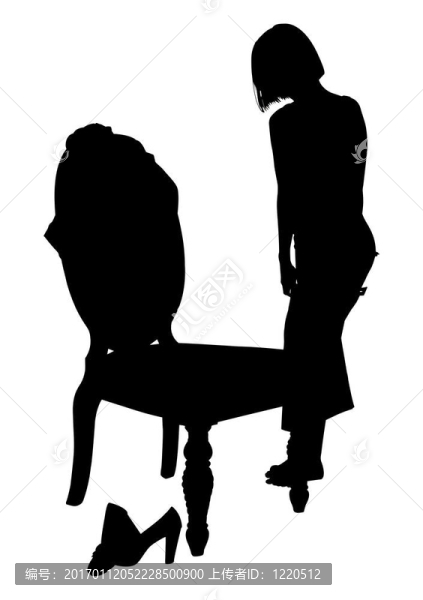 女性裁剪的剪裁剪影