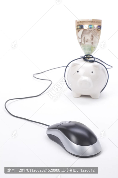小豬銀行和電腦鼠標