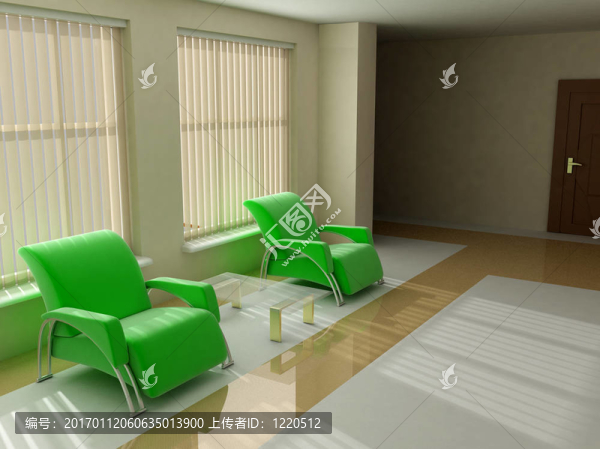 用淺色調(diào)的沙發(fā)表窗口百葉窗內(nèi)