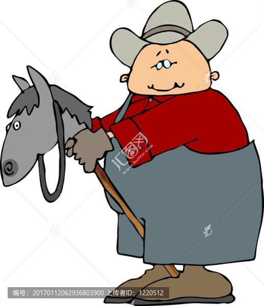 男子在一根棍子上