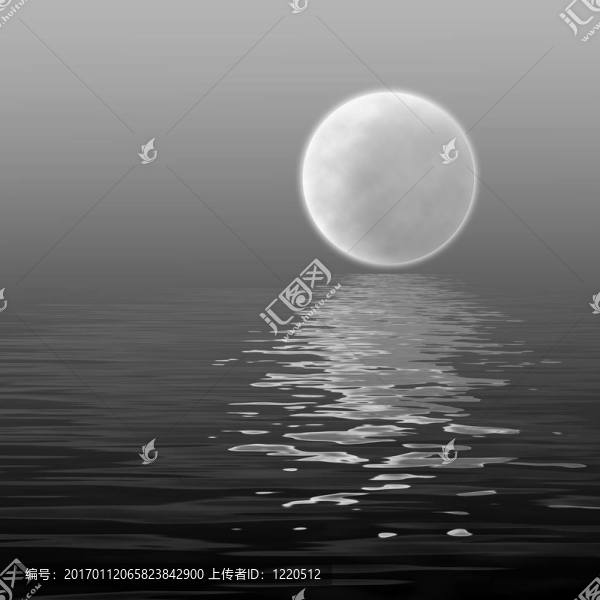 月亮在水上