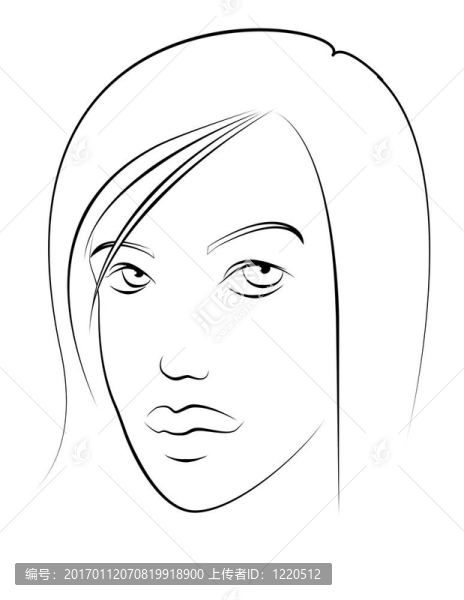 輪廓的女人肖像
