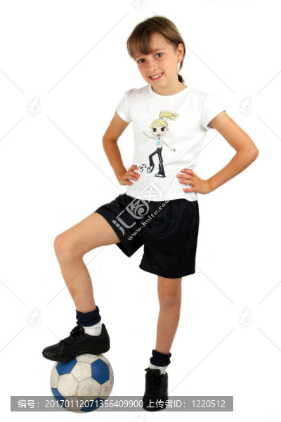 足球的女孩