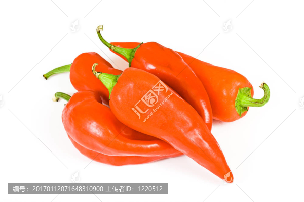 紅辣椒辣椒在白色