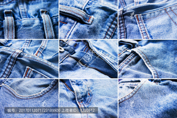 藍(lán)色牛仔褲的細(xì)節(jié)