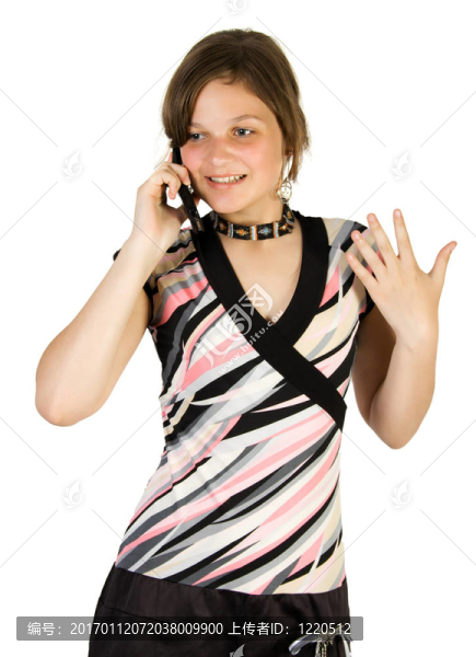 女孩在移動電話