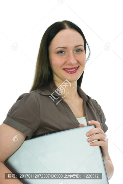 商務(wù)女人和筆記本電腦