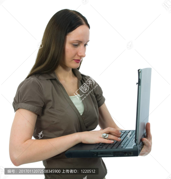商務(wù)女人和筆記本電腦