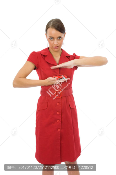 女商人的廣告銷售的汽車