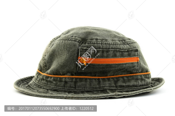 帶有橙色拉鏈的夏季牛仔帽
