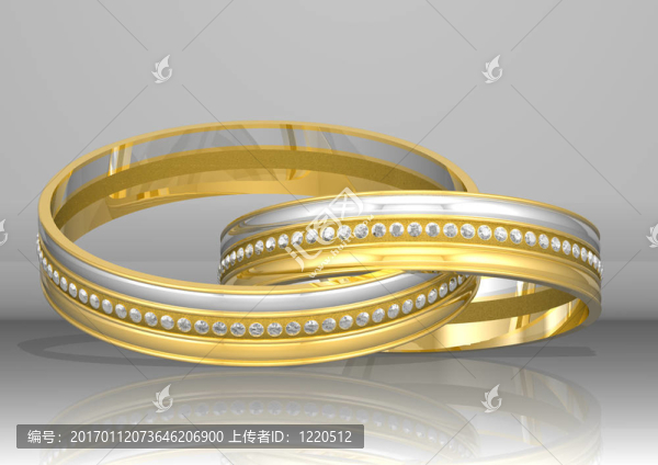 3D渲染兩個(gè)鉆石戒指