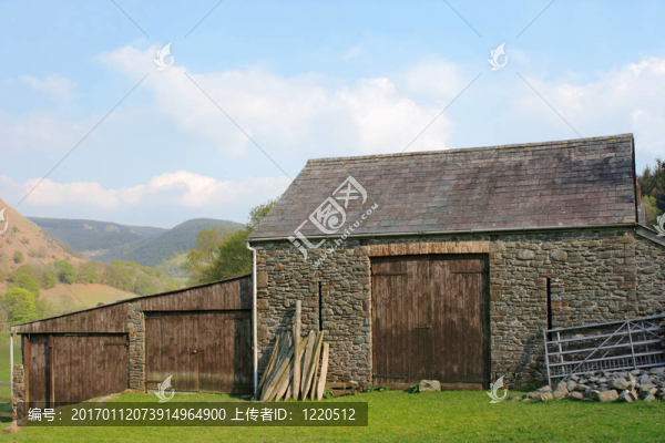 古老的Stone,Barn