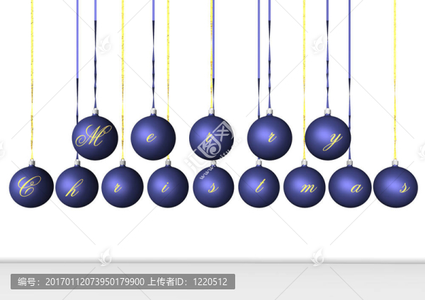 3D渲染；圣誕藍(lán)色燈泡
