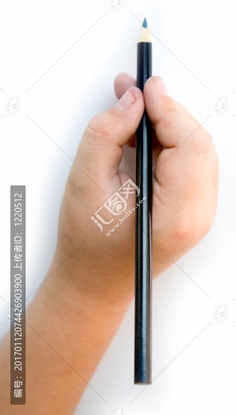 用鉛筆的手