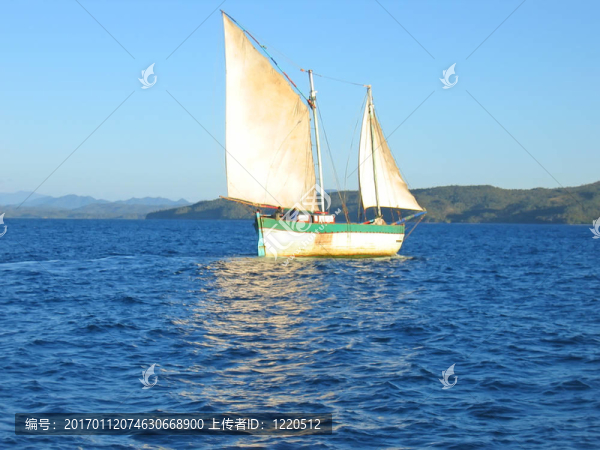 一個漁夫boutre細節(jié)；八卦是馬達加斯加島；