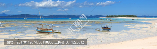 兩艦船小八卦iranja美麗的海灘；八卦是島；Panoramique；馬達(dá)加斯加