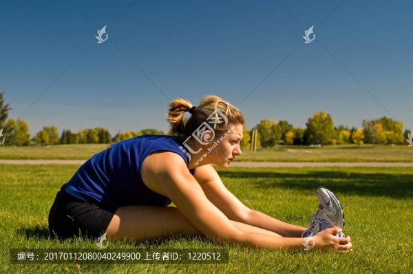 坐在Hamstring,Stretch