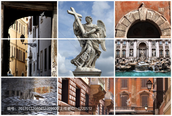 羅馬標(biāo)志性建筑的拼貼-匯圖網(wǎng) www.fosd68.com 羅馬標(biāo)志性建筑的拼貼