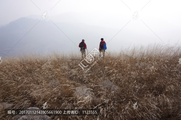 戶外,徒步,山