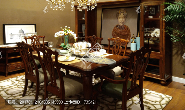餐桌實(shí)木家具素材