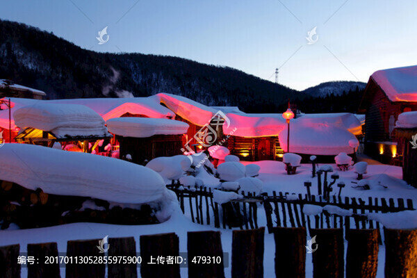 雪鄉(xiāng),夜景,燈光