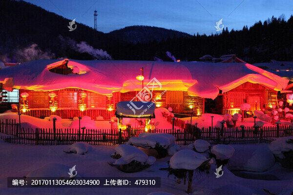 雪鄉(xiāng),夜景,雪景