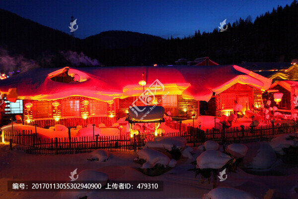 雪鄉(xiāng),夜景,雪景,東北