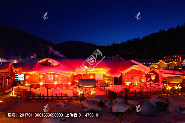 雪鄉(xiāng),夜景,雪景,東北