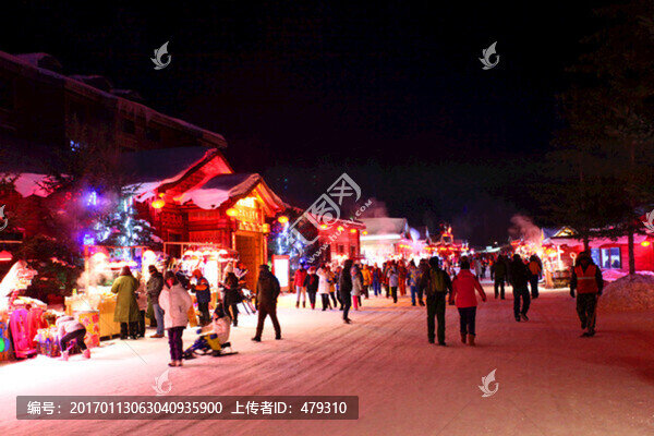 雪鄉(xiāng),夜景,燈光